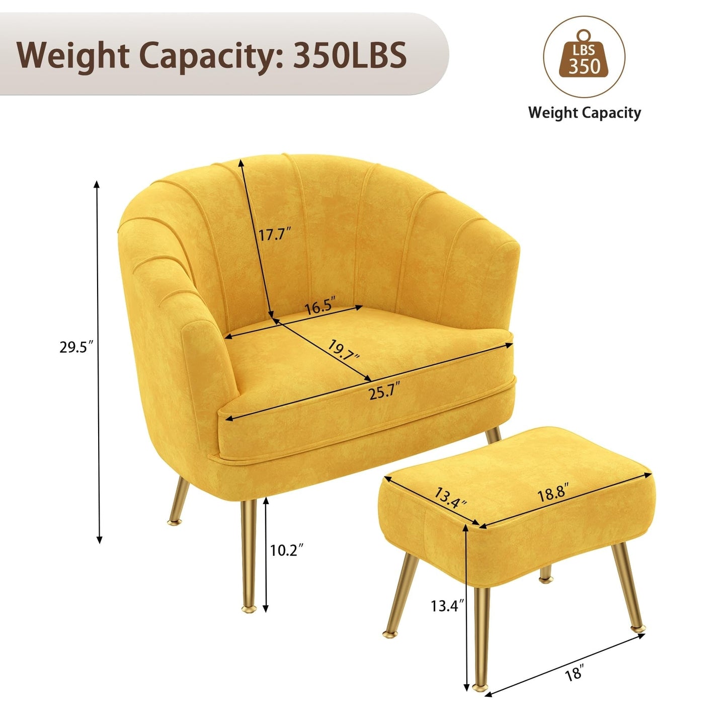 Poltrona Andeworld con poggiapiedi, poltrona laterale imbottita moderna singola, comoda poltrona da soggiorno Barrel Club