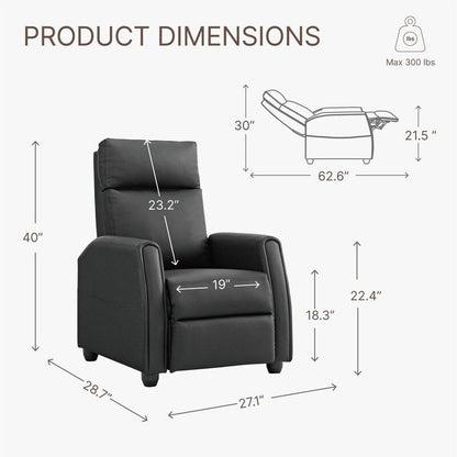 Poltrona reclinabile Andrea con luci a LED, massaggio riscaldante