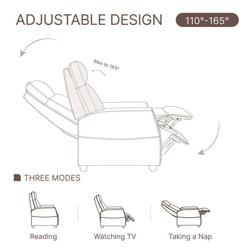 Poltrona reclinabile Andrea con luci a LED, massaggio riscaldante