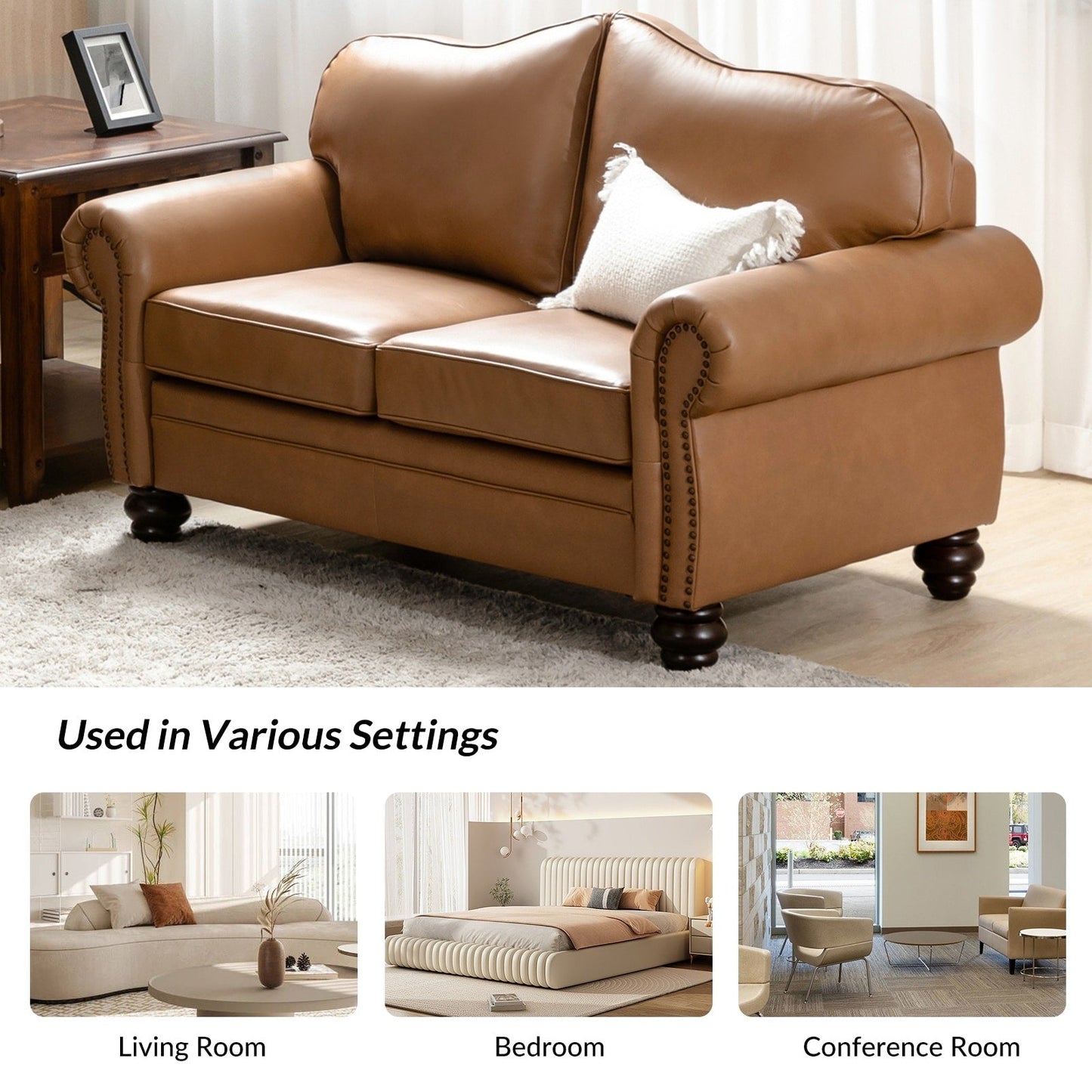 Divano Angel in vera pelle di transizione con schienale capitonné di HULALA HOME