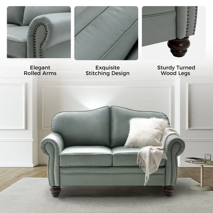 Divano Angel in vera pelle di transizione con schienale capitonné di HULALA HOME