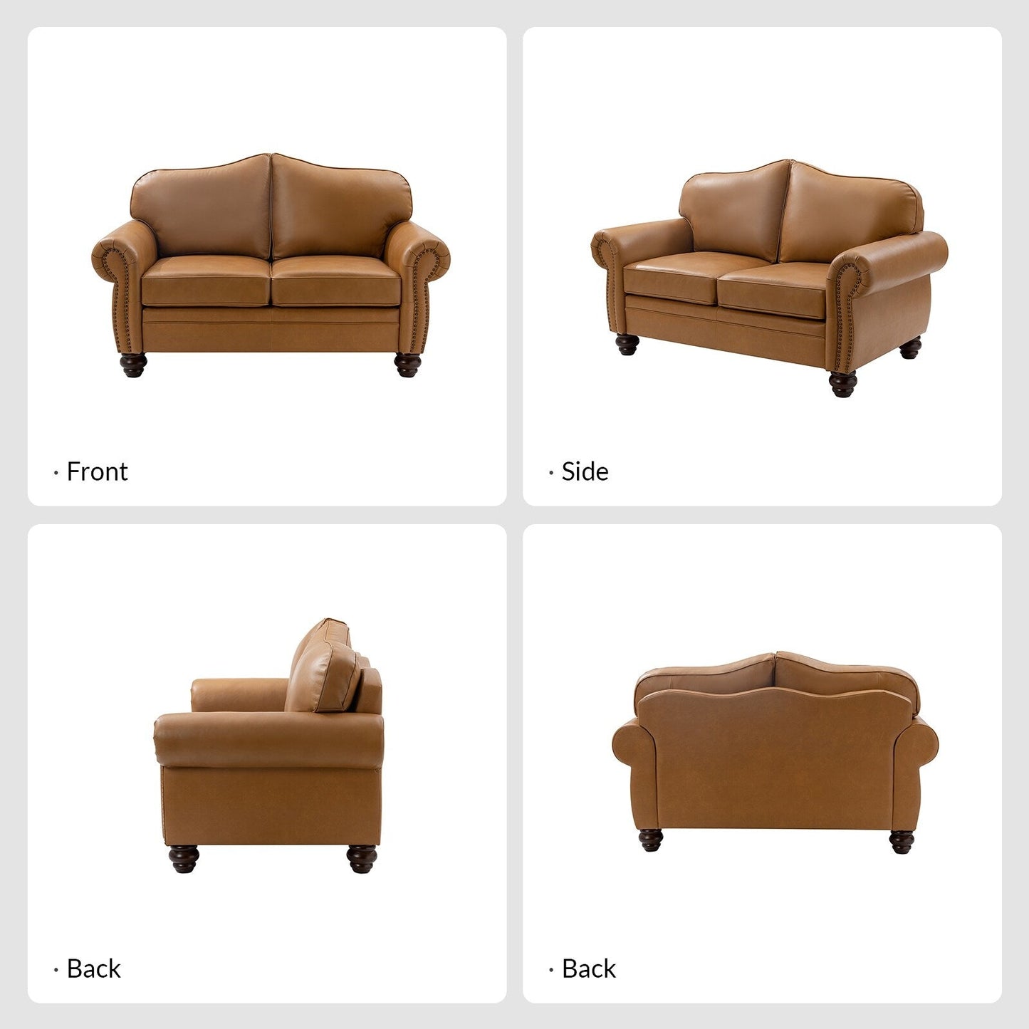 Divano Angel in vera pelle di transizione con schienale capitonné di HULALA HOME