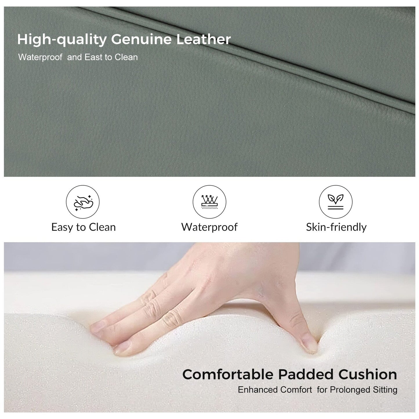 Divano Angel in vera pelle di transizione con schienale capitonné di HULALA HOME