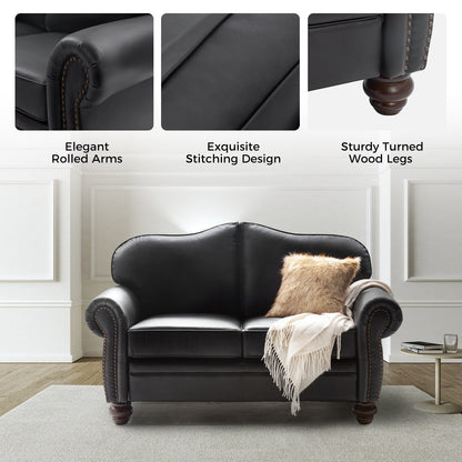 Divano Angel in vera pelle di transizione con schienale capitonné di HULALA HOME