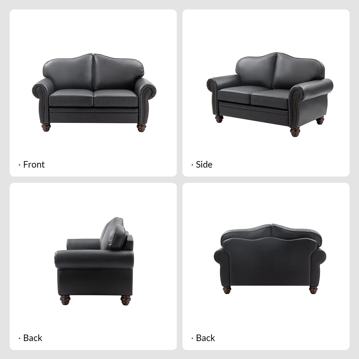 Divano Angel in vera pelle di transizione con schienale capitonné di HULALA HOME