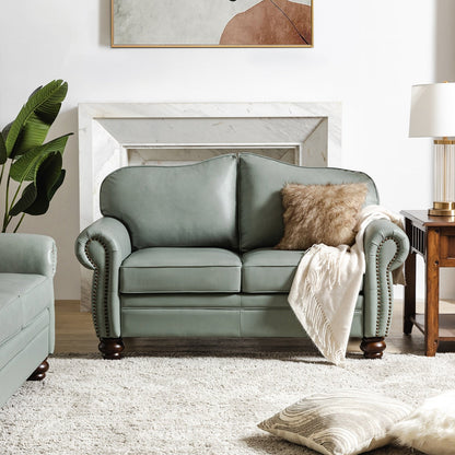 Divano Angel in vera pelle di transizione con schienale capitonné di HULALA HOME