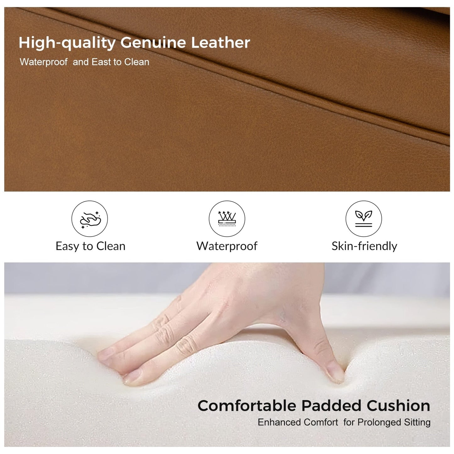 Divano Angel in vera pelle di transizione con schienale capitonné di HULALA HOME