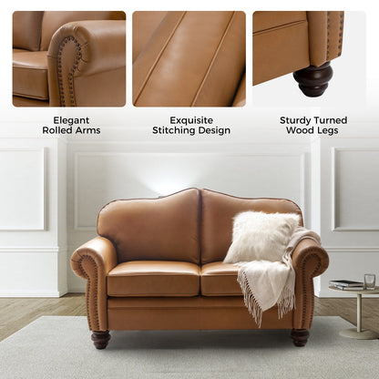 Divano Angel in vera pelle di transizione con schienale capitonné di HULALA HOME