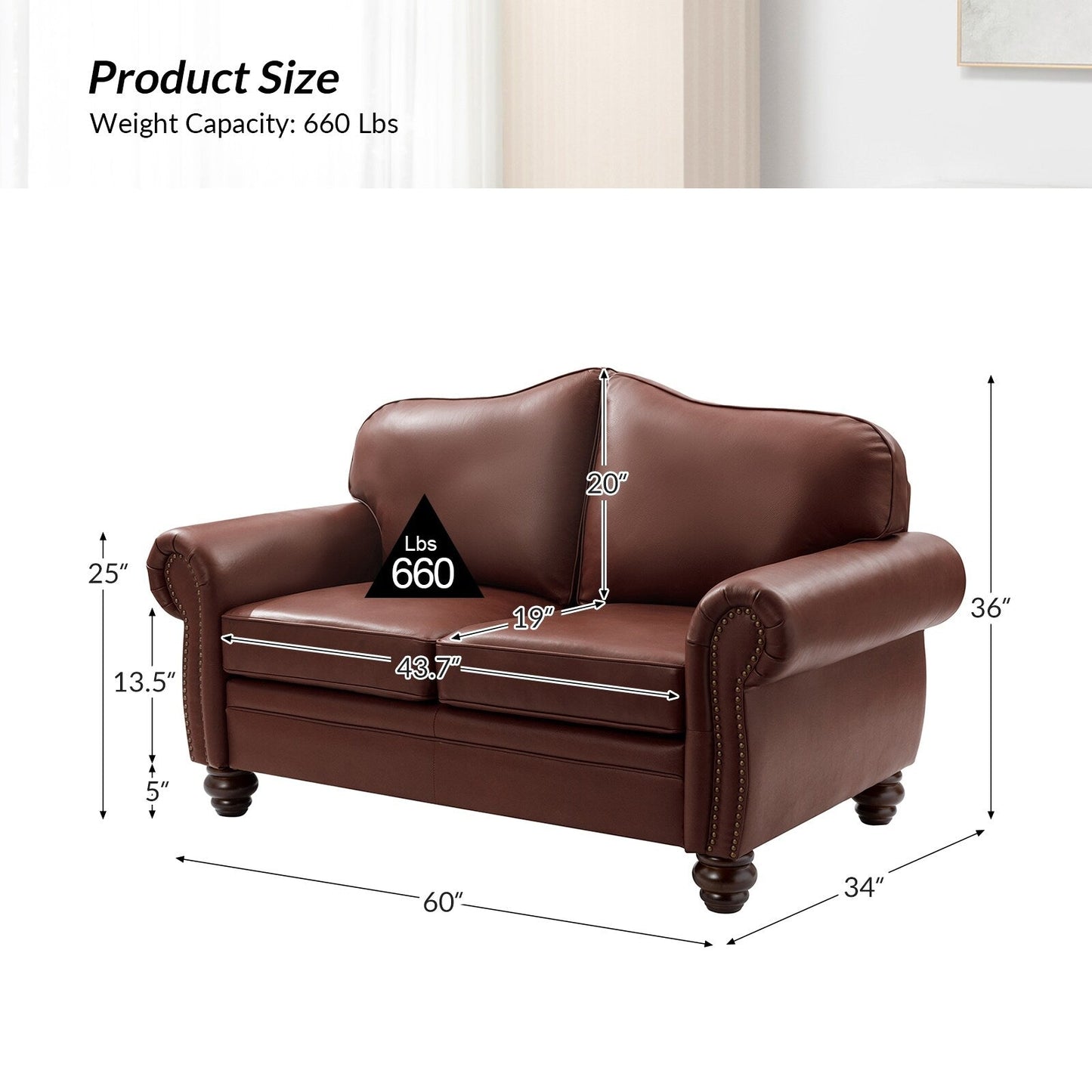 Divano Angel in vera pelle di transizione con schienale capitonné di HULALA HOME