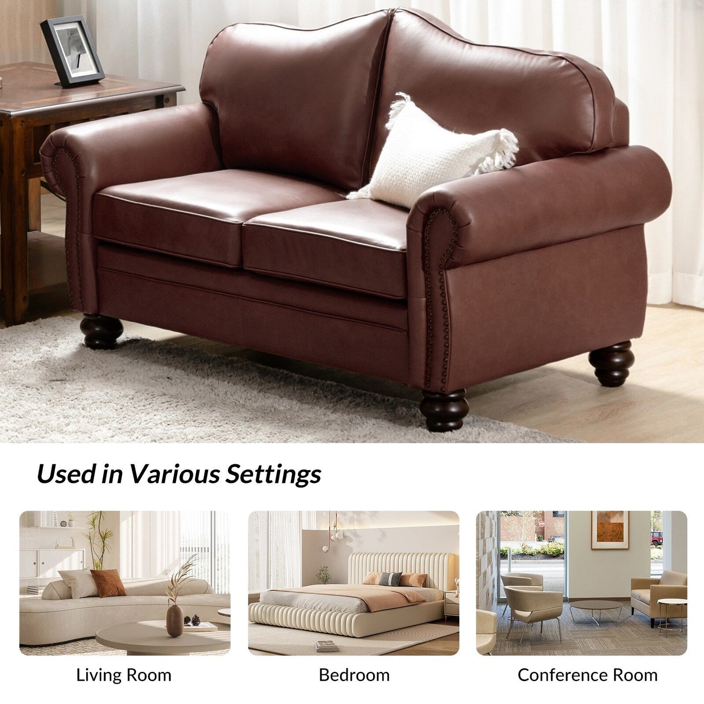 Divano Angel in vera pelle di transizione con schienale capitonné di HULALA HOME