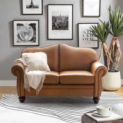 Divano Angel in vera pelle di transizione con schienale capitonné di HULALA HOME