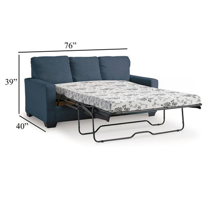 Divano letto Anise con letto matrimoniale estraibile, poliestere blu navy