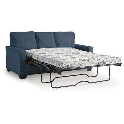 Divano letto Anise con letto matrimoniale estraibile, poliestere blu navy