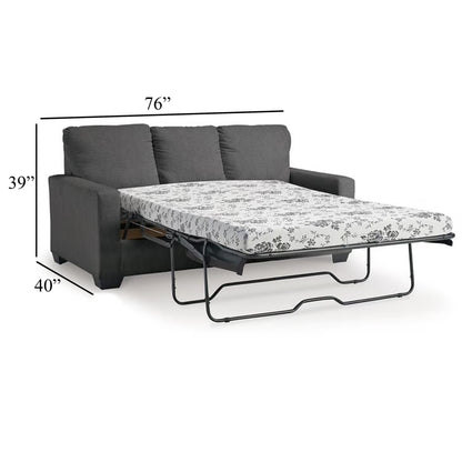 Divano letto Anise con letto matrimoniale estraibile, poliestere grigio peltro