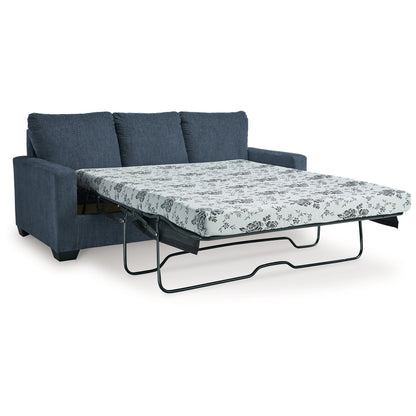 Divano letto Anise con letto matrimoniale estraibile, poliestere blu navy