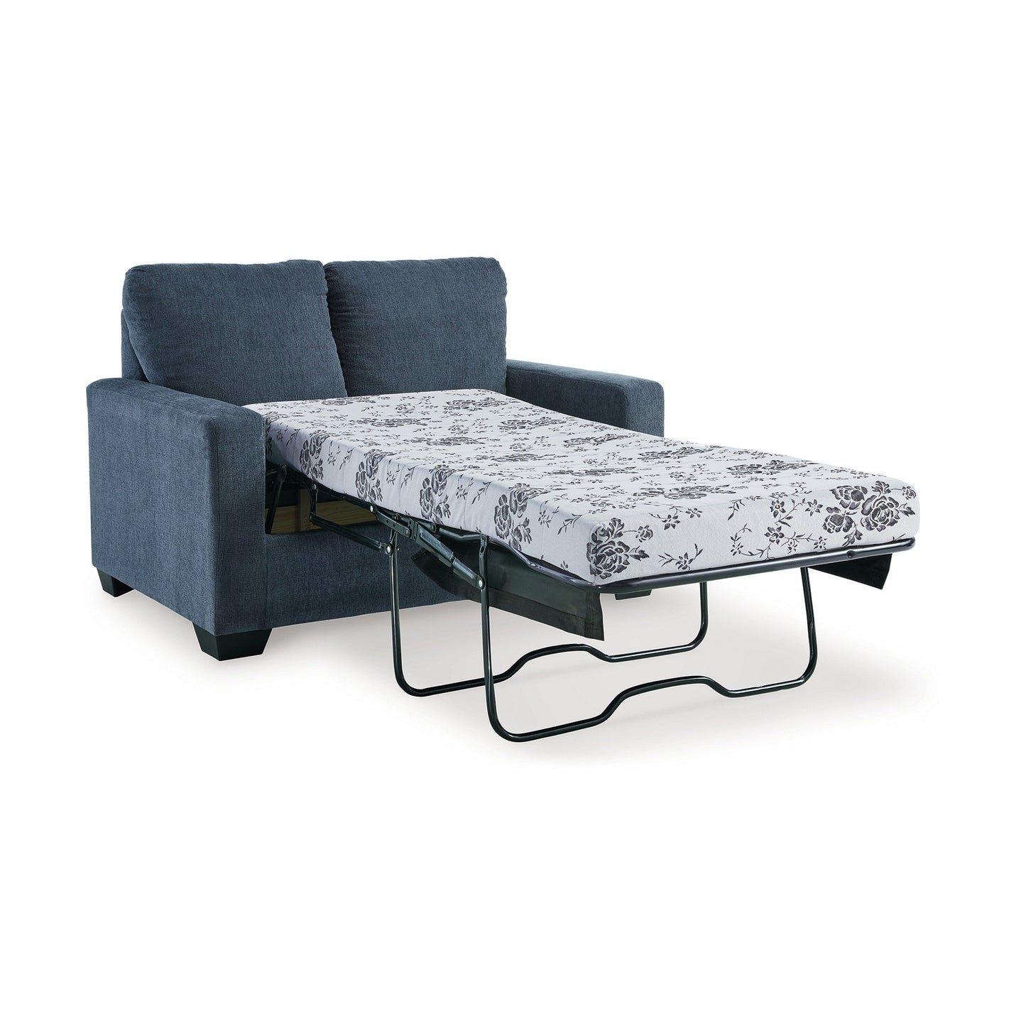 Divano letto Anise con letto estraibile singolo, poliestere blu navy