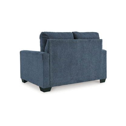 Divano letto Anise con letto estraibile singolo, poliestere blu navy