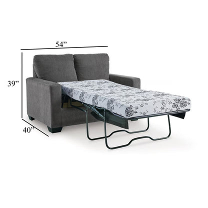 Divano letto Anise con letto estraibile singolo, poliestere grigio peltro