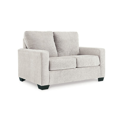 Divano letto Anise con letto estraibile singolo, poliestere bianco neve