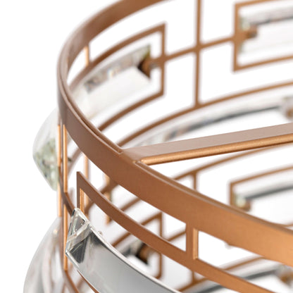 Lampadario Anita Drum Shade con prisma in vetro trasparente