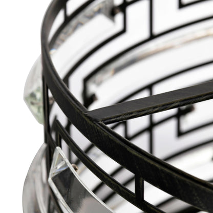 Lampadario Anita Drum Shade con prisma in vetro trasparente