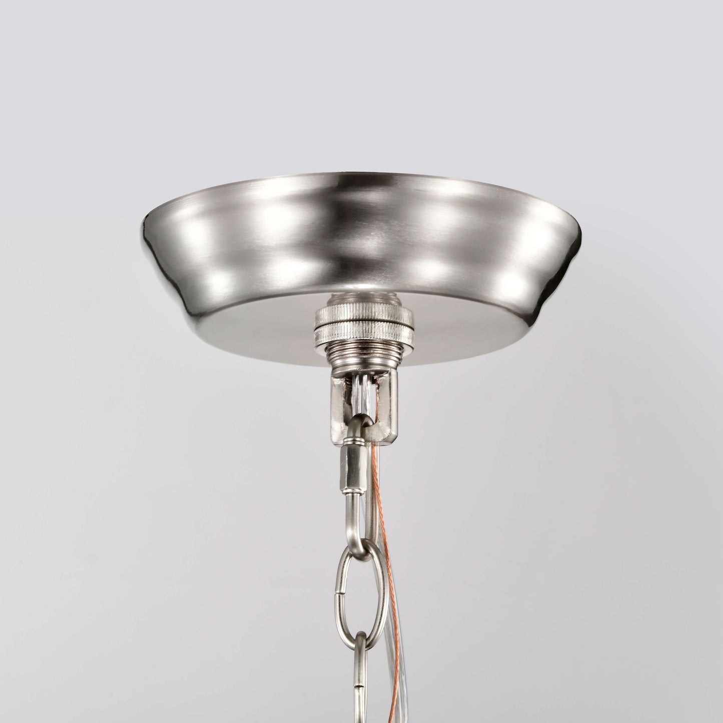 Lampadario Anita Drum Shade con prisma in vetro trasparente