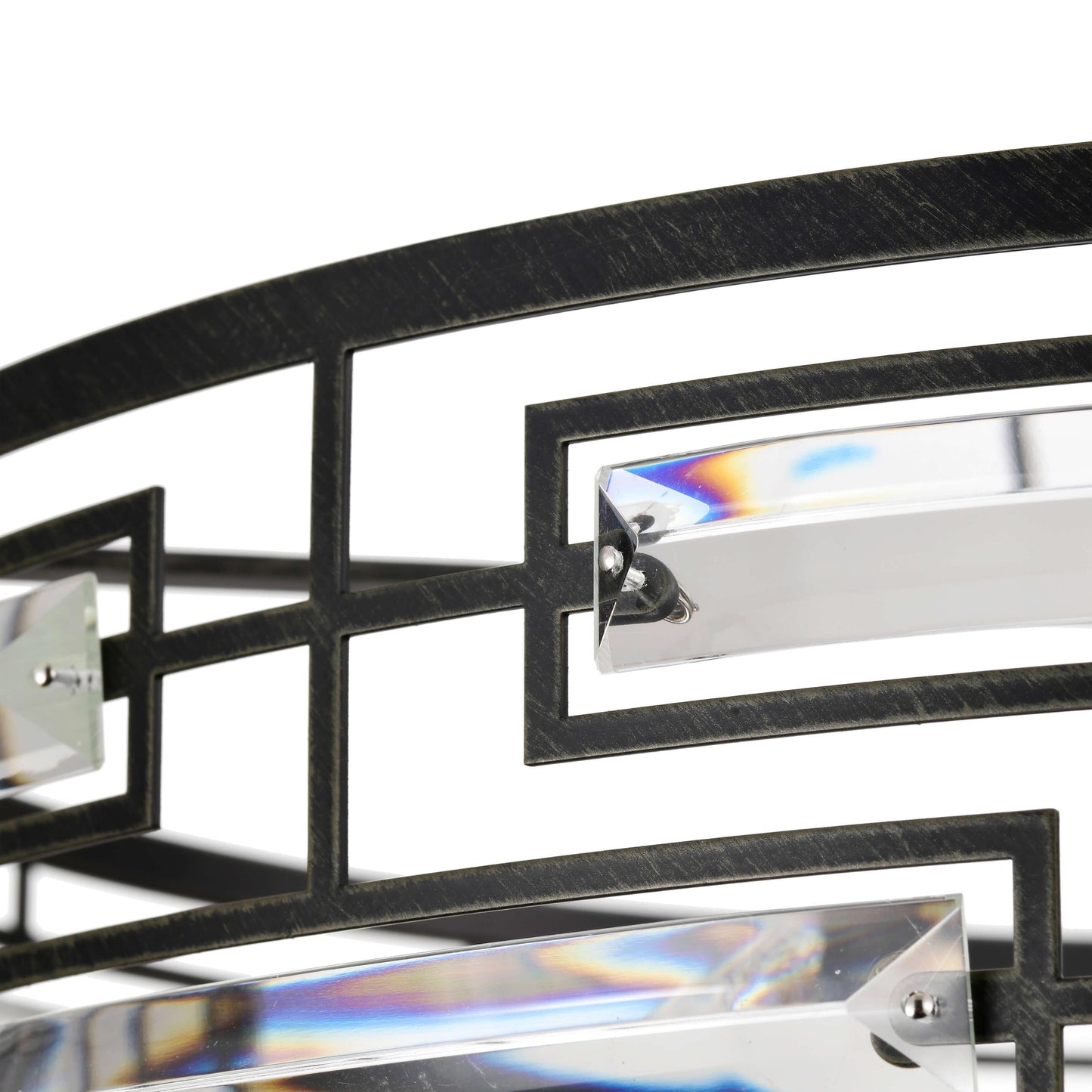 Lampadario Anita Drum Shade con prisma in vetro trasparente