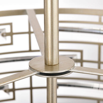 Lampadario Anita Drum Shade con prisma in vetro trasparente