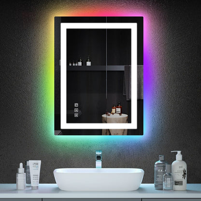 Specchio da bagno antiappannamento retroilluminato RGB e frontale a LED