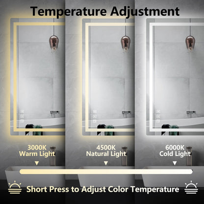 Specchio da bagno antiappannamento retroilluminato RGB e frontale a LED