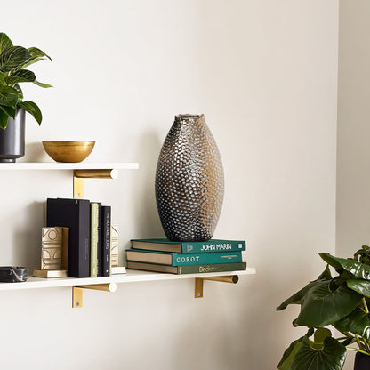 Vaso alto in terracotta antica con fossette color oro (singolo)