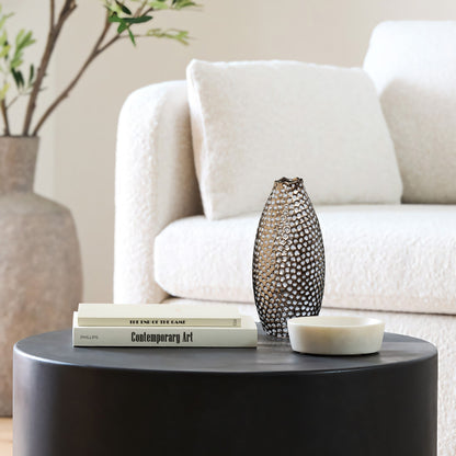 Vaso alto in terracotta antica con fossette color oro (singolo)