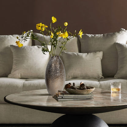 Vaso alto in terracotta antica con fossette color oro (singolo)