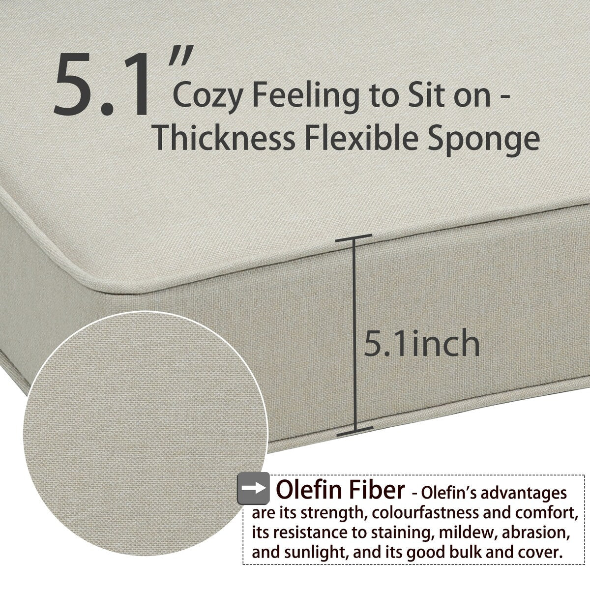 Set di 2 cuscini per sedute profonde da esterno per mobili da giardino Aoodor 24 x 24