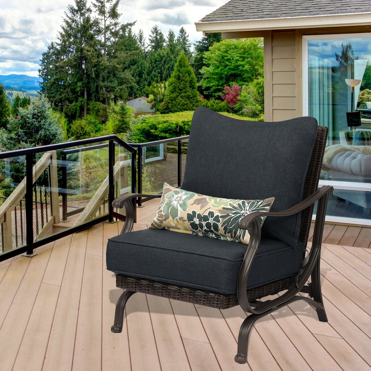 Set di 2 cuscini per sedute profonde da esterno per mobili da giardino Aoodor 24 x 24