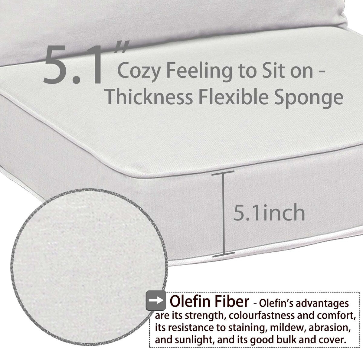 Set di 2 cuscini per sedute profonde da esterno per mobili da giardino Aoodor 24 x 24