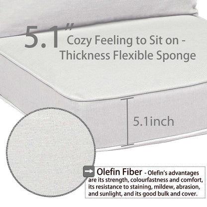 Set di 2 cuscini per sedute profonde da esterno per mobili da giardino Aoodor 24 x 24