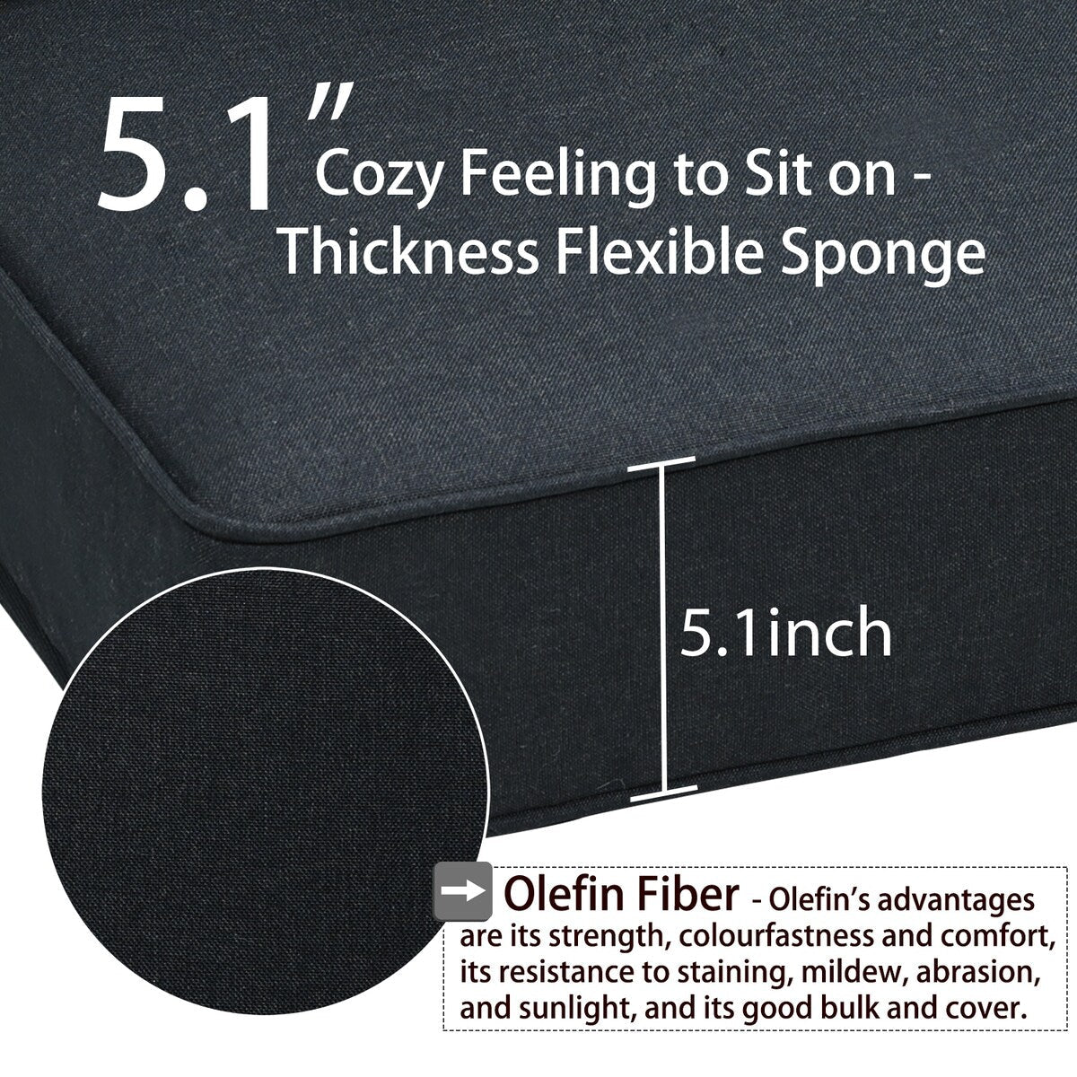 Set di 2 cuscini per sedute profonde da esterno per mobili da giardino Aoodor 24 x 24