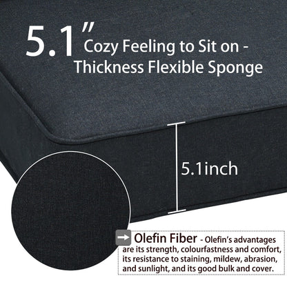 Set di 2 cuscini per sedute profonde da esterno per mobili da giardino Aoodor 24 x 24