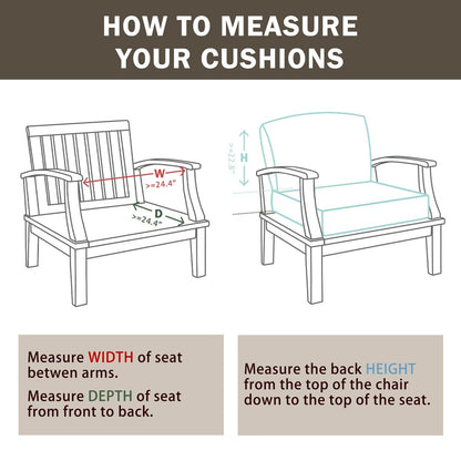 Set di 2 cuscini per sedute profonde da esterno per mobili da giardino Aoodor 24 x 24