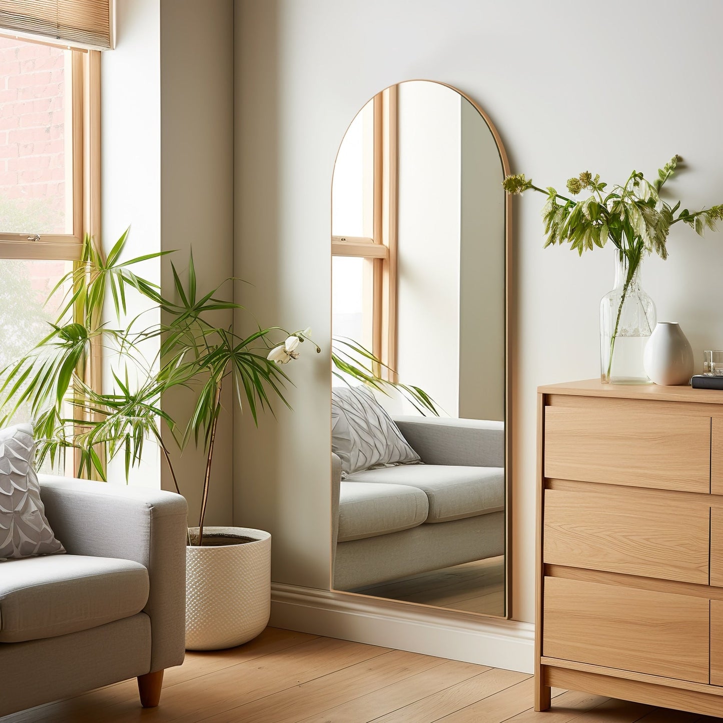 Specchio da terra e da parete a figura intera ad arco Dovelina