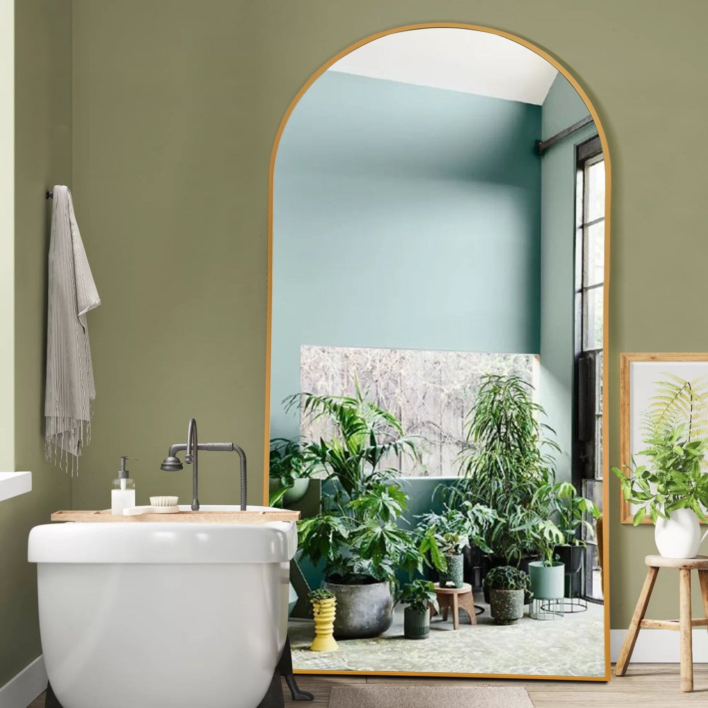 Specchio da terra e da parete a figura intera ad arco Dovelina