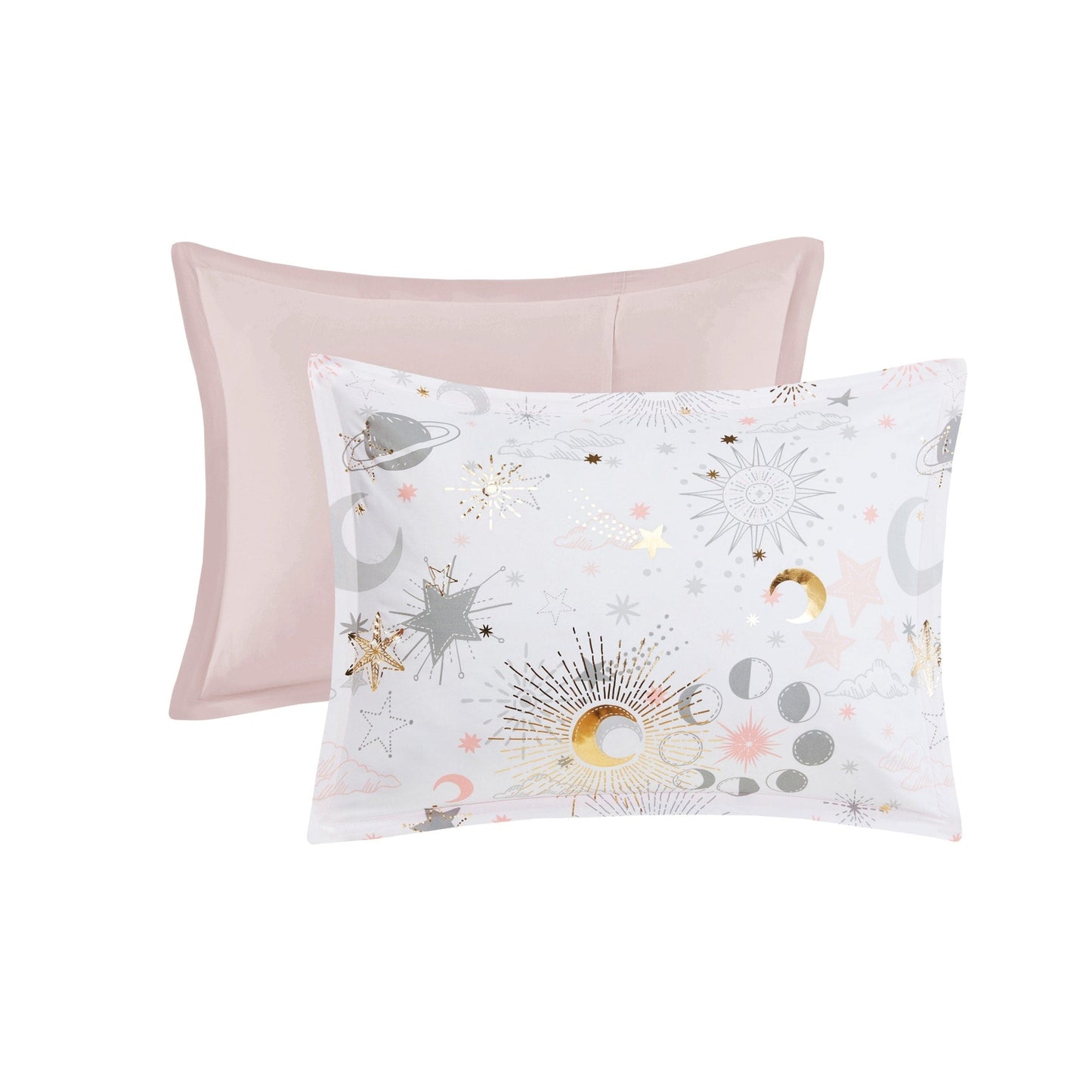 Set copripiumino metallizzato Ariella Starry Sky con cuscino per bambini di Intelligent Design Kids