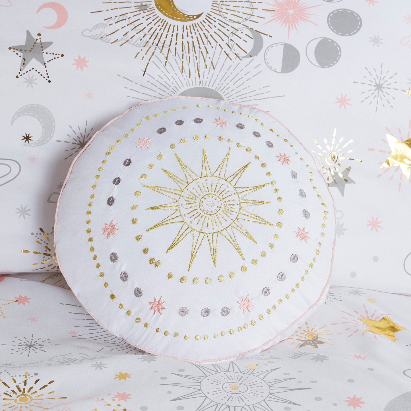 Set copripiumino metallizzato Ariella Starry Sky con cuscino per bambini di Intelligent Design Kids