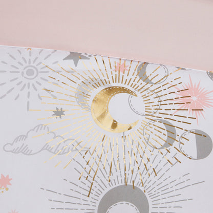 Set copripiumino metallizzato Ariella Starry Sky con cuscino per bambini di Intelligent Design Kids