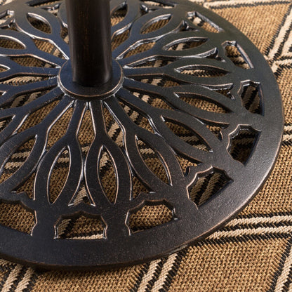 Set da bar in alluminio Arlana Outdoor da 5 pezzi con foro per ombrellone di Christopher Knight Home - N/D