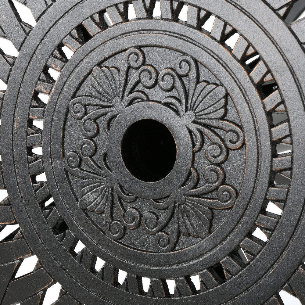 Set da bar in alluminio Arlana Outdoor da 5 pezzi con foro per ombrellone di Christopher Knight Home - N/D