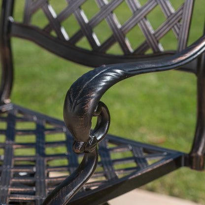 Set da bar in alluminio Arlana Outdoor da 5 pezzi con foro per ombrellone di Christopher Knight Home - N/D