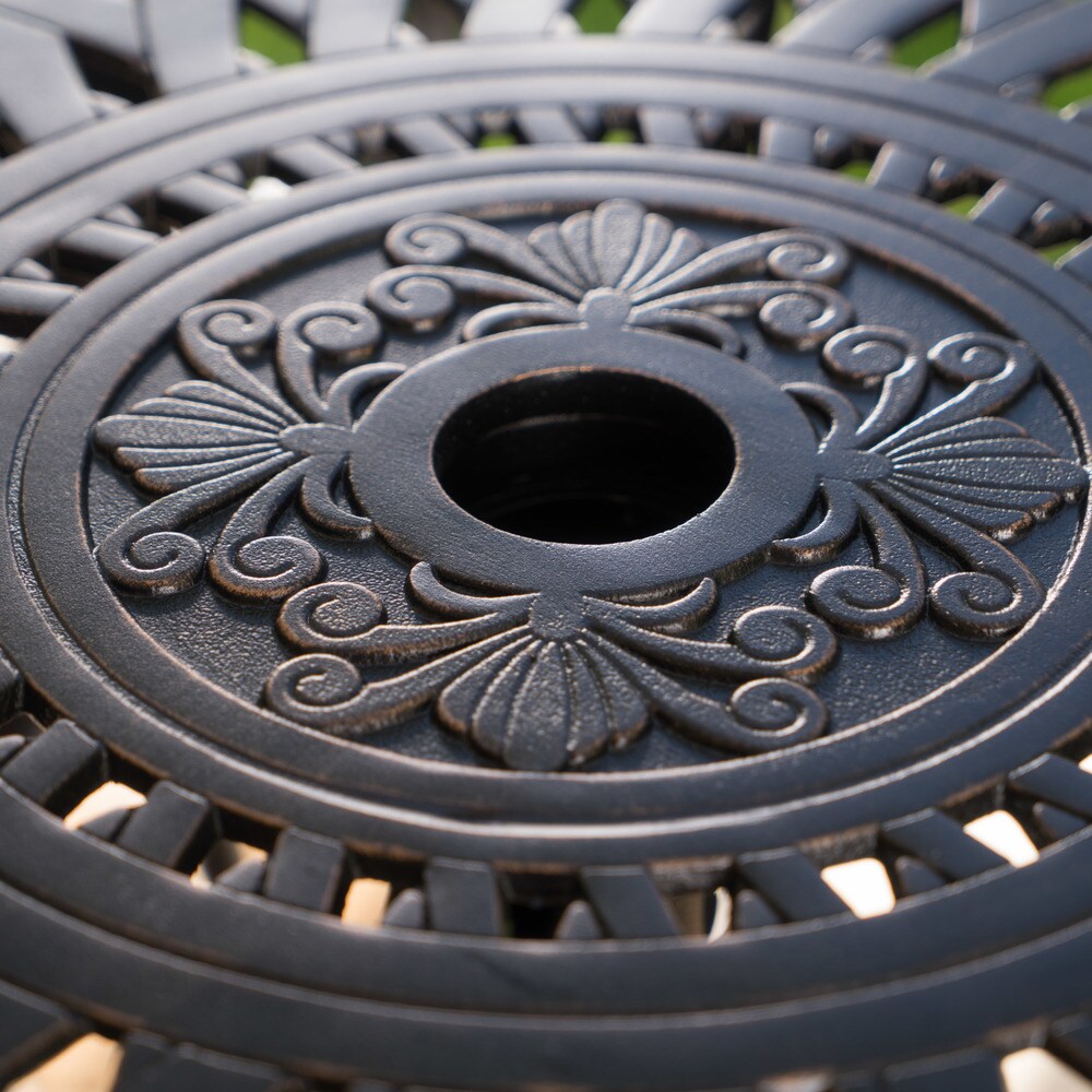 Set da bar in alluminio Arlana Outdoor da 5 pezzi con foro per ombrellone di Christopher Knight Home - N/D