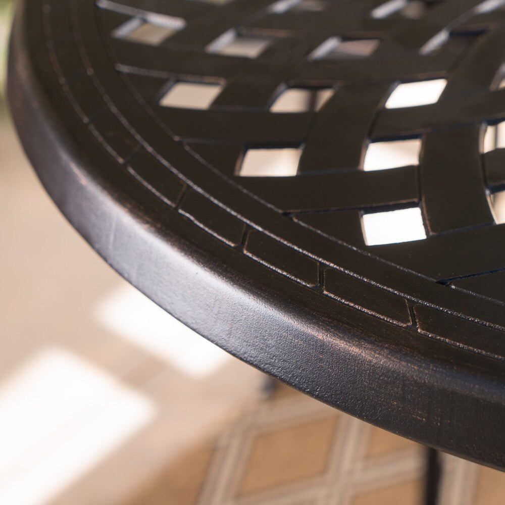 Set da bar in alluminio Arlana Outdoor da 5 pezzi con foro per ombrellone di Christopher Knight Home - N/D